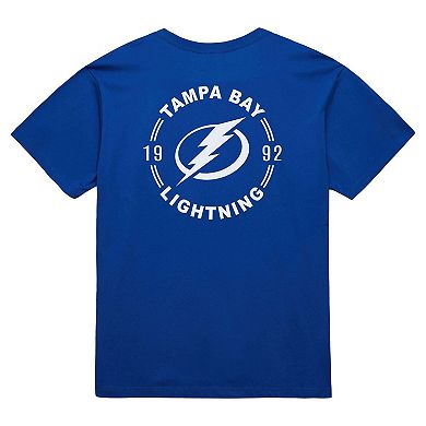 Men's Mitchell & Ness Blue Tampa Bay Lightning Core Penalty Box 3.0 T-Shirt