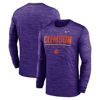 Men's Nike Purple Clemson Tigers Sideline Velocity Dri-FIT Long Sleeve T-Shirt