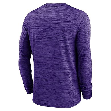Men's Nike Purple Clemson Tigers Sideline Velocity Dri-FIT Long Sleeve T-Shirt