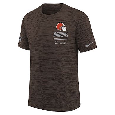 Youth Nike Brown Cleveland Browns Sideline Velocity Dri-FIT T-Shirt