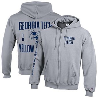 Men's Champion Gray Georgia Tech Yellow Jackets Varsity Powerblend Full-Zip Fleece Hoodie
