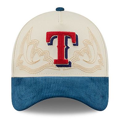 Men's New Era Stone Texas Rangers Western Stitch 9FORTY A-Frame Adjustable Hat