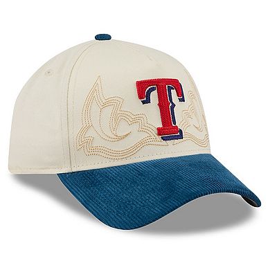 Men's New Era Stone Texas Rangers Western Stitch 9FORTY A-Frame Adjustable Hat
