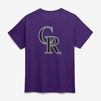 Men's Logo Athletic Purple Colorado Rockies Official Logo T-Shirt
