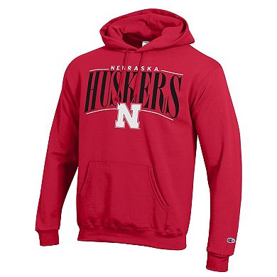 Men's Champion Scarlet Nebraska Huskers Team Pride Powerblend Hoodie