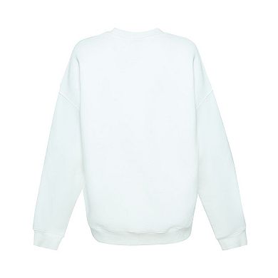 Women's Hype and Vice White Chicago Blackhawks Action Mascot Oversized Sweatshirt