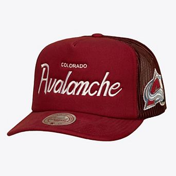 Men's Mitchell & Ness Burgundy Colorado Avalanche Head Coach Trucker Adjustable Hat