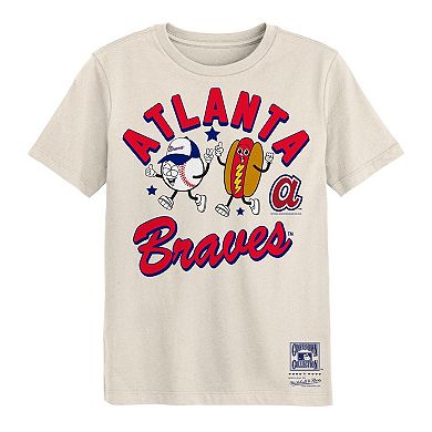 Preschool Mitchell & Ness Natural Atlanta Braves Snack T-Shirt
