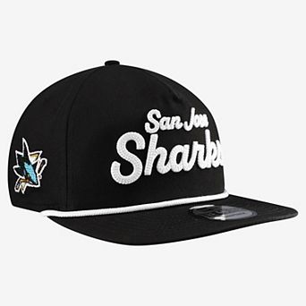 Men's New Era Black San Jose Sharks Team Text Golfer Adjustable Hat
