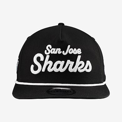 Men's New Era Black San Jose Sharks Team Text Golfer Adjustable Hat