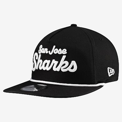 Men's New Era Black San Jose Sharks Team Text Golfer Adjustable Hat