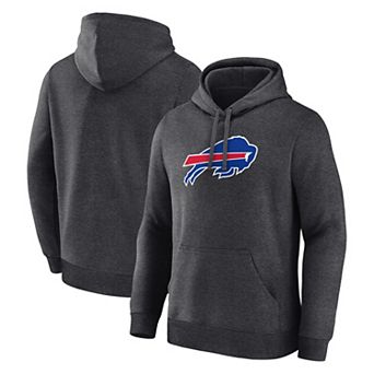 Men's Logo Athletic Heather Charcoal Buffalo Bills Primary Logo Hoodie