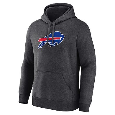 Men's Logo Athletic Heather Charcoal Buffalo Bills Primary Logo Hoodie