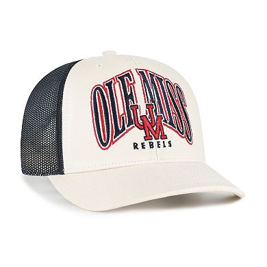 Men's '47 Natural Ole Miss Rebels Drawbridge Trucker Adjustable Hat