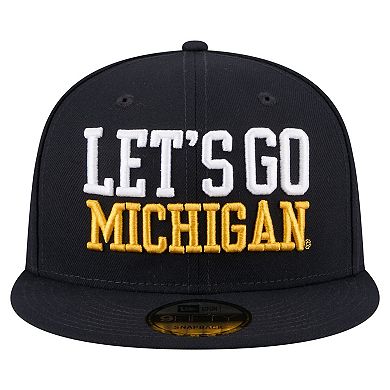 Men's New Era Navy Michigan Wolverines Go Team 9FIFTY Snapback Hat