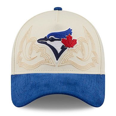 Men's New Era Stone Toronto Blue Jays Western Stitch 9FORTY A-Frame Adjustable Hat