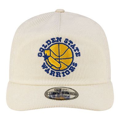 Men's New Era White Golden State Warriors 19TWENTY 80s Chrome Corduroy Adjustable Hat