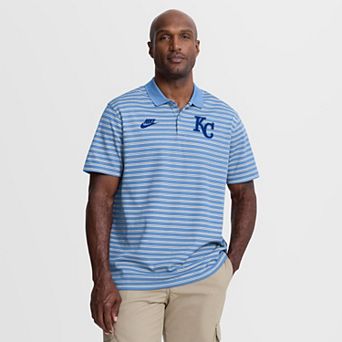 Men's Nike Light Blue Kansas City Royals Cooperstown Collection Dri-FIT Victory Striped Polo