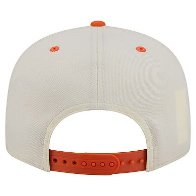 Men's New Era Cream Denver Broncos Oversized Slogan 9FIFTY Snapback Hat