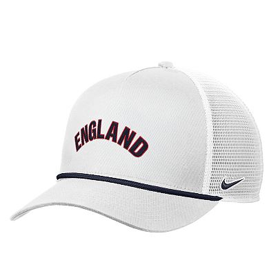 Men's Nike White England National Team Rise Rope Trucker A-Frame Adjustable Hat