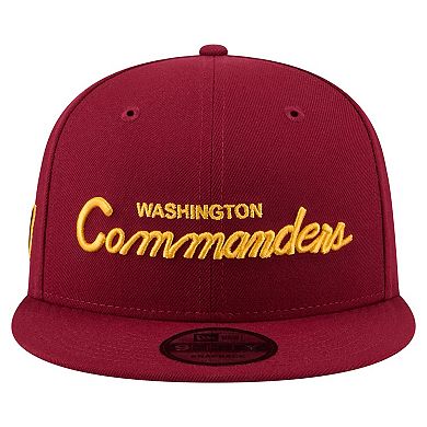Men's New Era Burgundy Washington Commanders Core Team Script 9FIFTY Snapback Hat