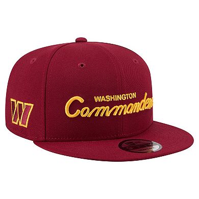 Men's New Era Burgundy Washington Commanders Core Team Script 9FIFTY Snapback Hat
