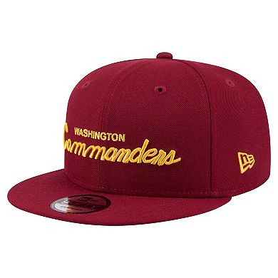 Men's New Era Burgundy Washington Commanders Core Team Script 9FIFTY Snapback Hat