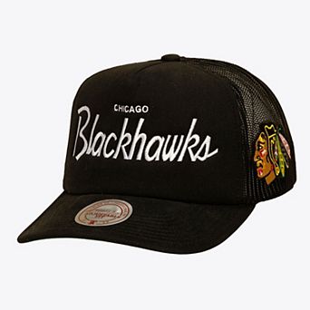 Men's Mitchell & Ness Black Chicago Blackhawks Head Coach Trucker Adjustable Hat