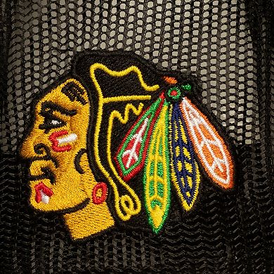 Men's Mitchell & Ness Black Chicago Blackhawks Head Coach Trucker Adjustable Hat
