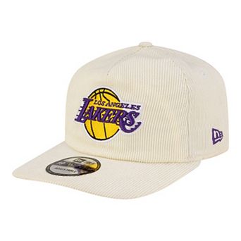 Men's New Era White Los Angeles Lakers 19TWENTY 80s Chrome Corduroy Adjustable Hat