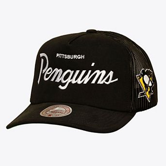 Men's Mitchell & Ness Black Pittsburgh Penguins Head Coach Trucker Adjustable Hat
