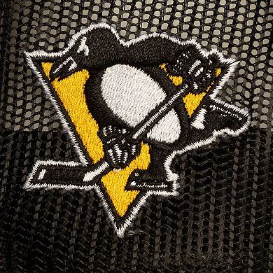 Men's Mitchell & Ness Black Pittsburgh Penguins Head Coach Trucker Adjustable Hat