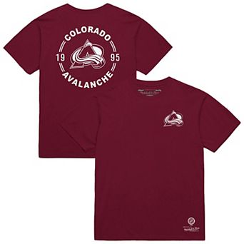 Men's Mitchell & Ness Burgundy Colorado Avalanche Core Penalty Box 3.0 T-Shirt