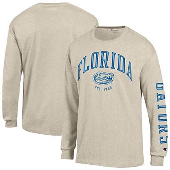 Men's Champion Oatmeal Florida Gators Neutral Arch Long-Sleeve T-Shirt