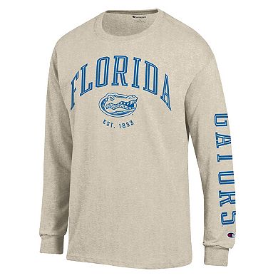 Men's Champion Oatmeal Florida Gators Neutral Arch Long-Sleeve T-Shirt