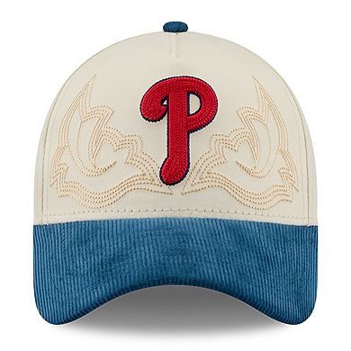 Men's New Era Stone Philadelphia Phillies Western Stitch 9FORTY A-Frame Adjustable Hat