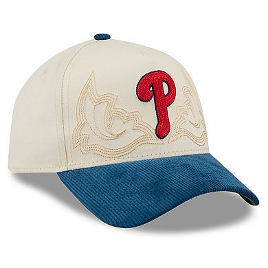 Men's New Era Stone Philadelphia Phillies Western Stitch 9FORTY A-Frame Adjustable Hat