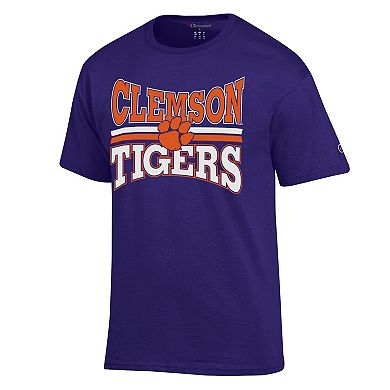 Men's Champion Purple Clemson Tigers Team Zoom T-Shirt
