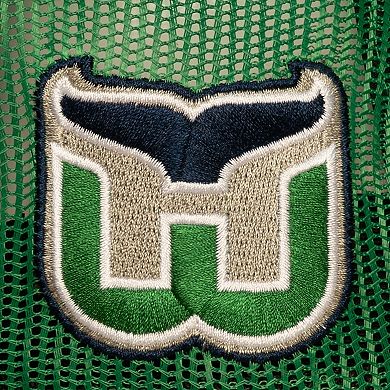 Men's Mitchell & Ness Green Hartford Whalers Head Coach Trucker Adjustable Hat