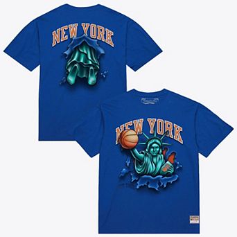 Men's Mitchell & Ness Blue New York Knicks Breakthrough T-Shirt