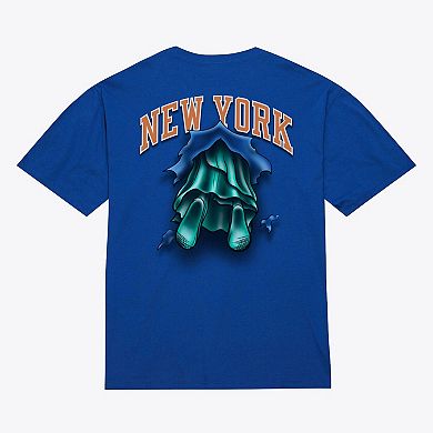 Men's Mitchell & Ness Blue New York Knicks Breakthrough T-Shirt