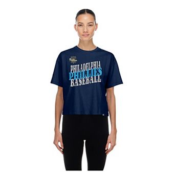 Women's New Era Navy Philadelphia Phillies City Connect Glitter Gel Cropped T-Shirt