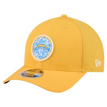 Men's New Era Gold Los Angeles Chargers Floral 9FORTY M-Crown Trucker Adjustable Hat