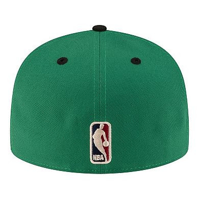 Men's New Era Kelly Green/Black Boston Celtics 80s Throwback 59FIFTY Fitted Hat