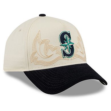 Men's New Era Stone Seattle Mariners Western Stitch 9FORTY A-Frame Adjustable Hat