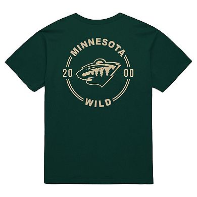 Men's Mitchell & Ness Green Minnesota Wild Core Penalty Box 3.0 T-Shirt