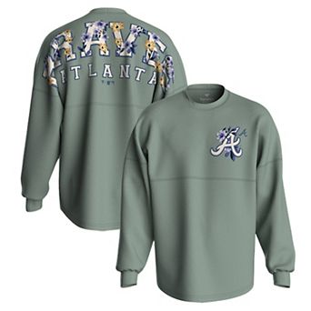 Women's Fanatics Sage Green Atlanta Braves Floral Spirit Jersey Long Sleeve T-Shirt