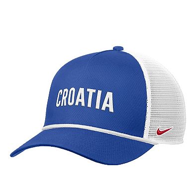 Men's Nike Royal Croatia National Team Rise Rope Trucker A-Frame Adjustable Hat