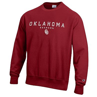 Men's Champion Crimson Oklahoma Sooners Relentless Reverse Weave Sweatshirt