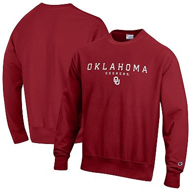 Men's Champion Crimson Oklahoma Sooners Relentless Reverse Weave Sweatshirt
